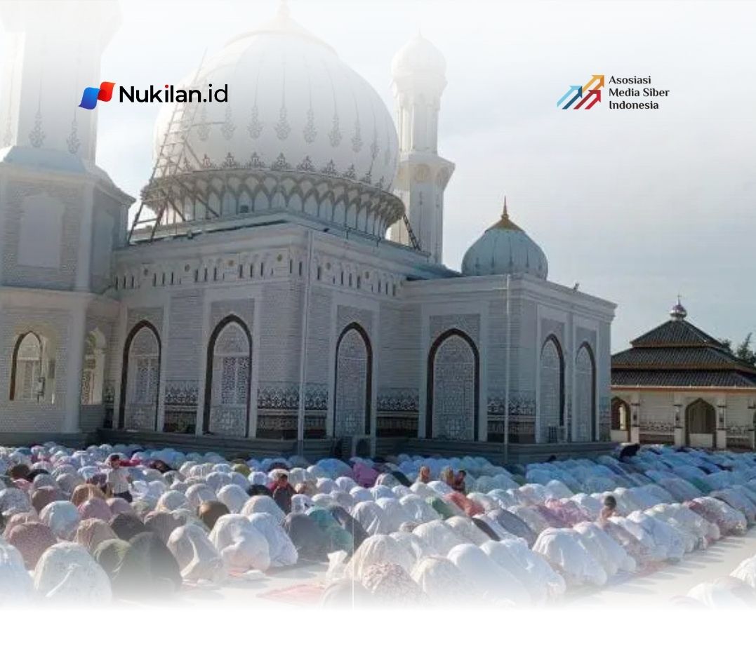 Jemaah tarekat Syattariyah di Kabupaten Nagan Raya, Aceh, telah melangsungkan Shalat Ied di Masjid Peuleukung, Kecamatan Seunagan Timur pada Kamis (19/3/2026). (Foto: Antara)