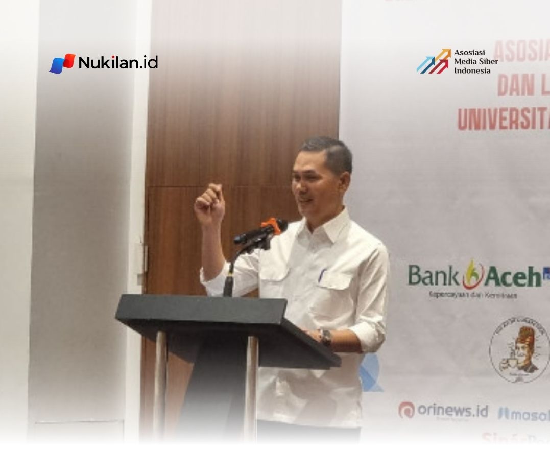 Sekretaris Daerah (Sekda) Aceh, Nasir Syammaun, secara resmi membuka kegiatan Uji Kompetensi Wartawan (UKW) yang digelar selama tiga hari, Rabu hingga
Jumat, 15-17 April 2026, di Hotel Ayani Banda Aceh. (Foto: Nukilan)