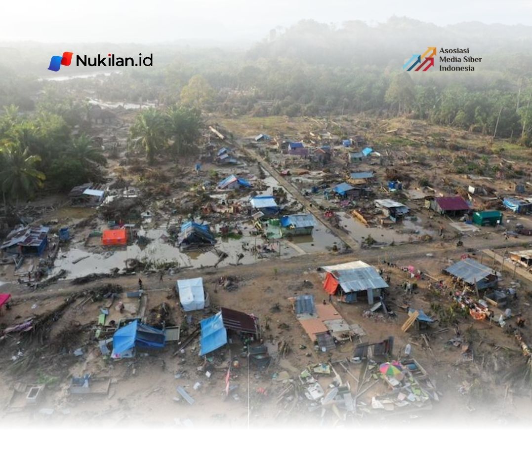 Ilustrasi kondisi Kabupaten Aceh Tamiang usai banjir bandang yang terjadi akhir November 2025. (Foto: For Nukilan)