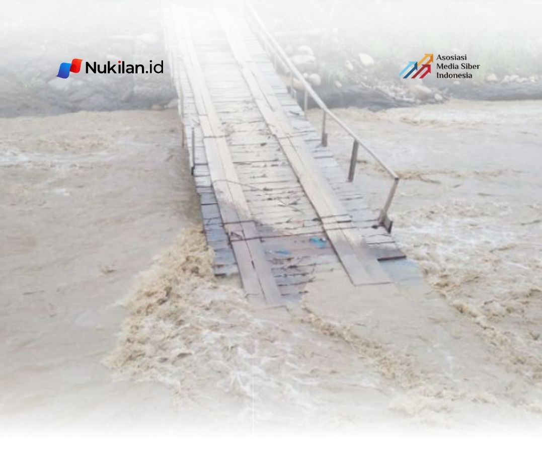 Salah satu jembatan darurat di wilayah Ketol Kabupaten Aceh Tengah kembali rusak akibat banjir bandang, di Aceh Tengah, Rabu (1/4/2026). (FOTO: BPBA)
