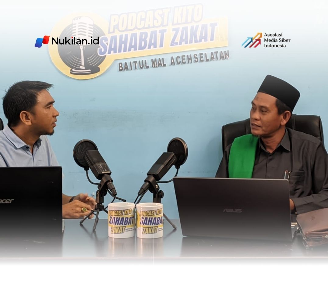 Tgk. Sairul Bahri, S.Pd.I, Ketua Dewan Pengawas Baitul Mal Aceh Selatan hadir sebagai narasumber Podcast Kito Episode 5. (Foto: For Nukilan)