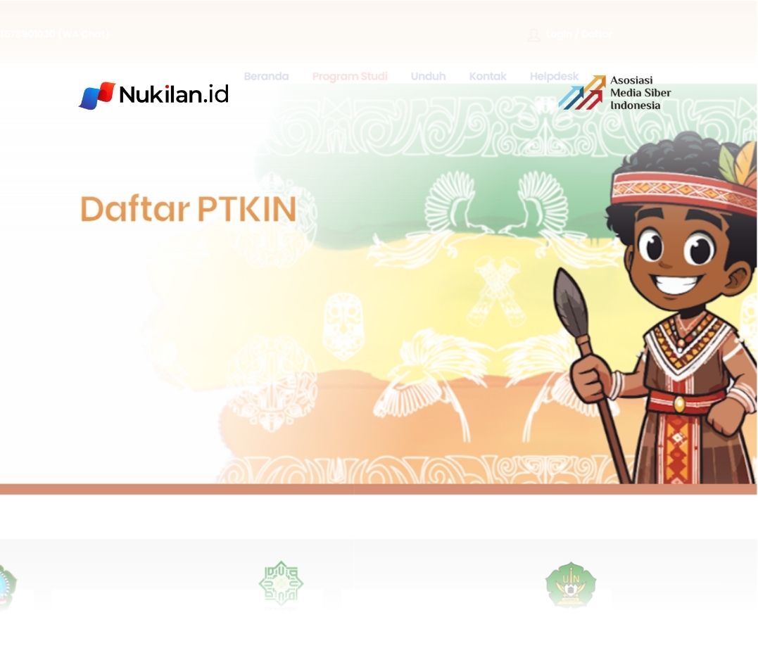 Tangakapan layar laman resmi daftar program studi UM-PTKIN 2025 (Foto: https://um.ptkin.ac.id/home/ptkin)