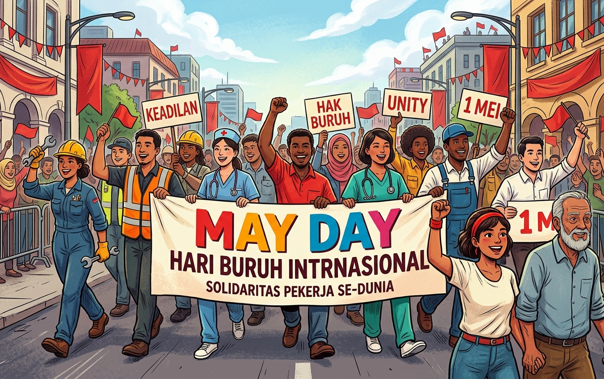 Ilustrasi May Day. (Foto: UNESA)