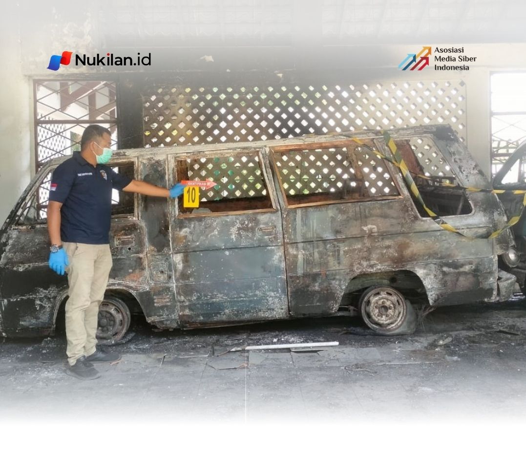 Gedung Fakultas Pertanian Universitas Syiah Kuala (USK) terbakar, Kamis (21/5/2026) dini hari. Peristiwa itu diduga buntut keributan antar mahasiswa. (Foto: Dok. Polresta Banda Aceh)