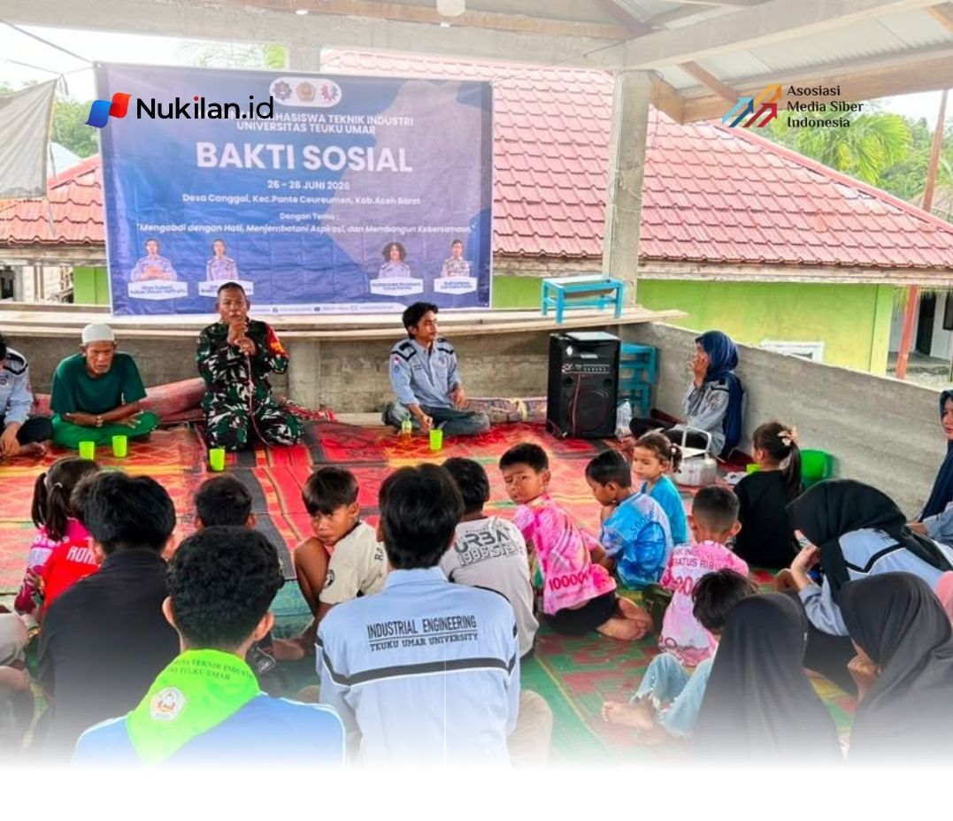 Himpunan Mahasiswa Teknik Industri Universitas Teuku Umar (HMTI-UTU) menggelar bakti sosial (baksos) yang dirangkai dengan edukasi mengenai pentingnya pengawasan terhadap anak di Gampong Canggai, Kecamatan Pante Ceureumen, Kabupaten Aceh Barat, Sabtu (27/6/2026). (Foto; IST)
