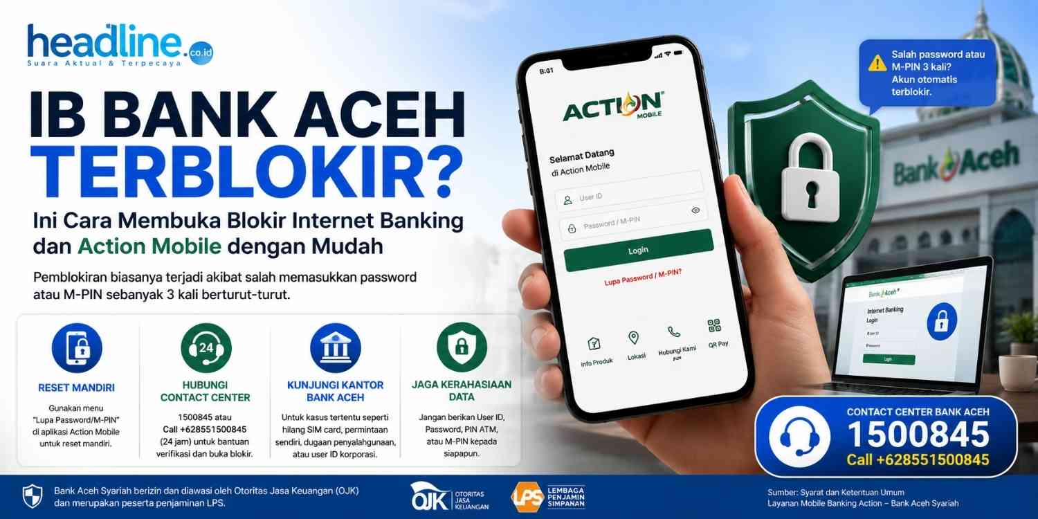 Poster informasi layanan pemulihan akun Bank Aceh Syariah. (Foto: Dok Bank Aceh Syariah)