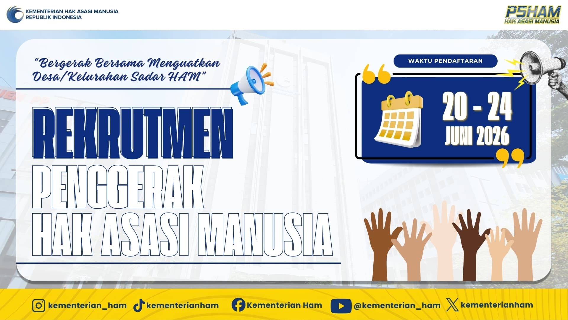 Pengumuman resmi Rekrutmen Penggerak HAM Tahun 2026. (Foto: Dok Kementerian HAM)