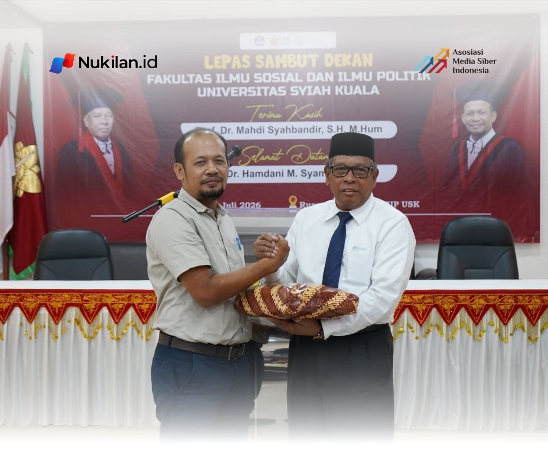 Fakultas Ilmu Sosial dan Ilmu Politik (FISIP) Universitas Syiah Kuala (USK) menggelar acara lepas sambut Dekan FISIP di Aula FISIP Lantai 2, Kamis (16/7/2026). (FOTO: FOR NUKILAN)
