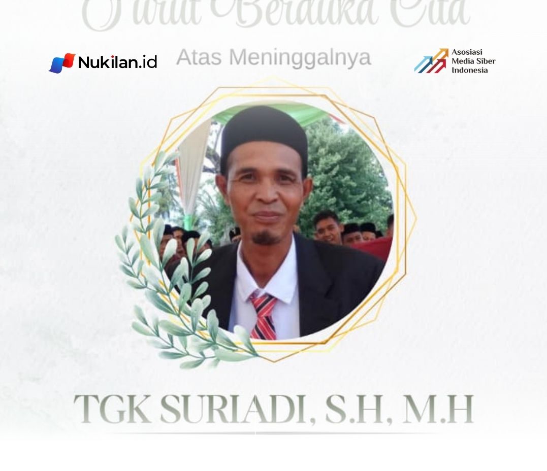 Poster belasungkawa atas wafatnya Tgk Suriadi, S.H., M.H., Dewan Guru Dayah Terpadu Babul Maghfirah. (Foto: Nukilan)