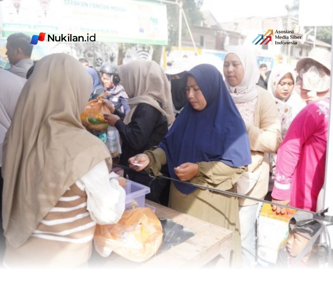 Wakil Bupati Aceh Tengah, Muchsin Hasan, menghadiri pelaksanaan Gerakan Pangan Murah (GPM) yang menyediakan 1.000 paket kebutuhan pokok di Lapangan Musara Alun, Takengon, Sabtu (25/7/2026). (Foto: For Nukilan)