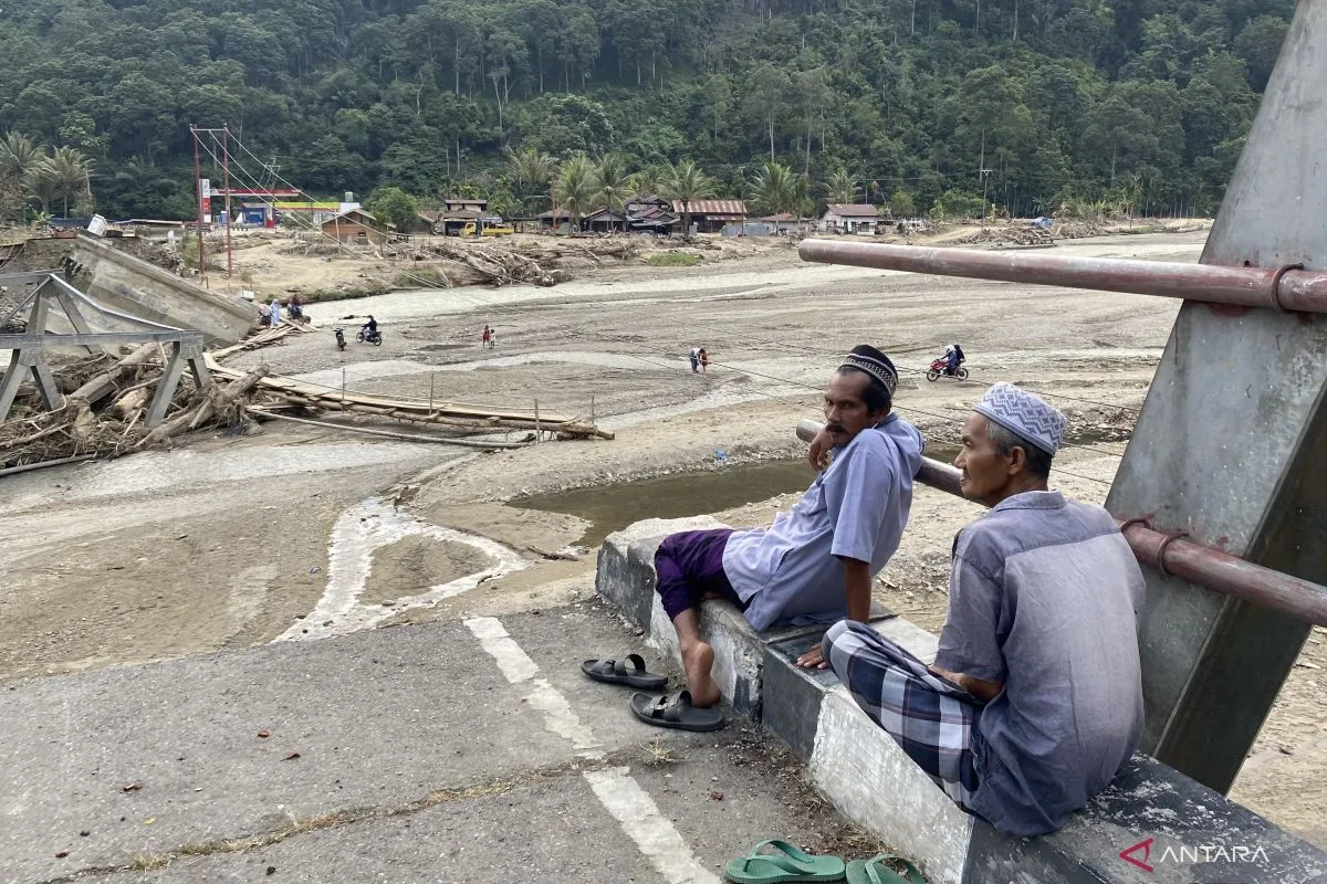 Kondisi jembatan yang menghubungkan Desa Pintu Rime dan Desa Pertik, Kecamatan Pining, Kabupaten Gayo Lues, Aceh, Jumat, 30 Januari 2026. (Antara/Fath Putra Mulya)