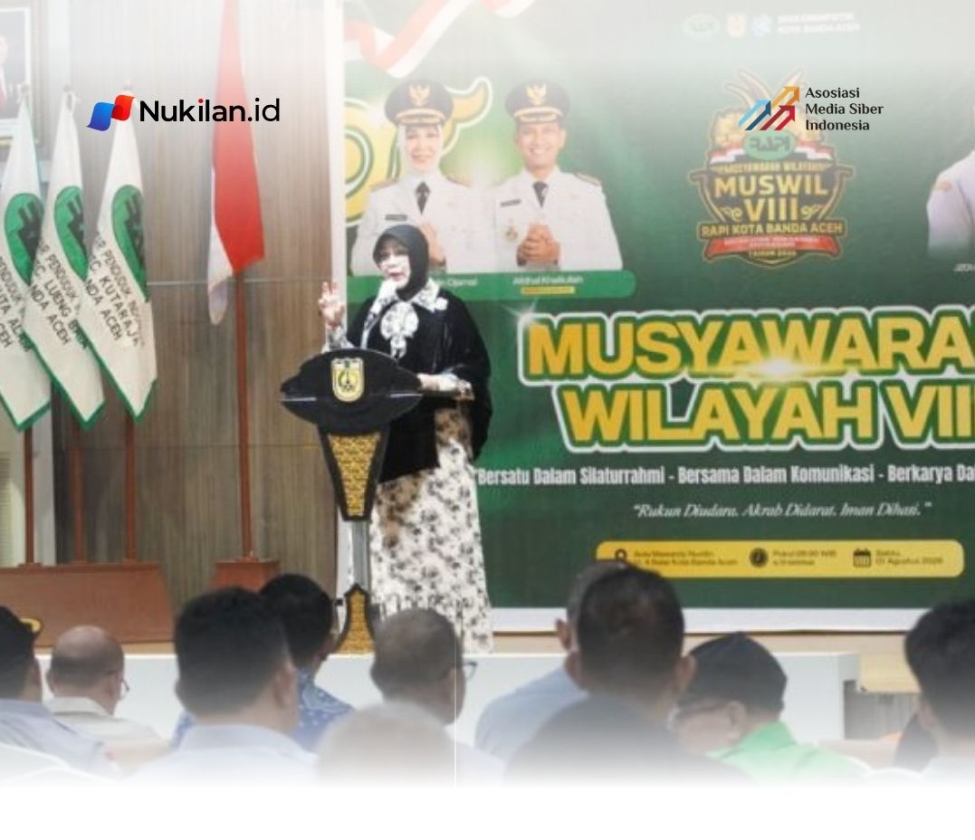 Wali Kota Banda Aceh, Illiza Sa’aduddin Djamal, saat membuka Musyawarah Wilayah VIII RAPI 01.01 Kota Banda Aceh yang berlangsung di Aula Gedung Mawardy Nurdin, Sabtu (1/8/2026). (Foto: For Nukilan)