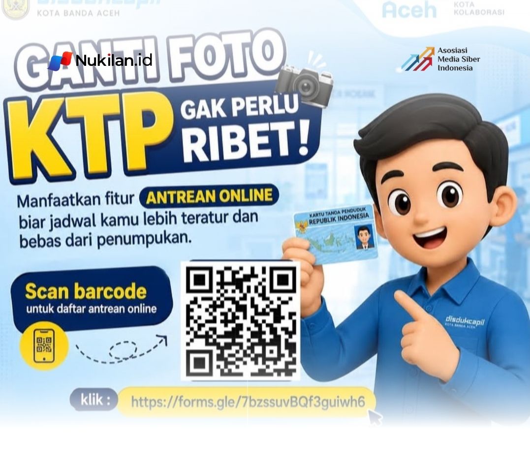 Warga Kota Banda Aceh yang ingin mengganti foto pada Kartu Tanda Penduduk elektronik (KTP-el) kini dapat melakukan pendaftaran secara online. (Foto: Humas BNA)