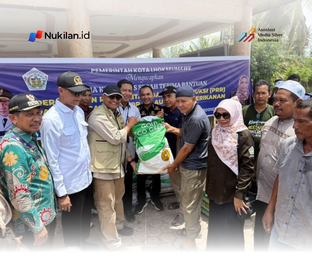 Penyaluran bantuan dilakukan oleh Satuan Tugas Percepatan Rehabilitasi dan Rekonstruksi (Satgas PRR) bersama Kementerian Kelautan dan Perikanan (KKP) yang berlangsung di halaman Kantor Bupati Aceh Utara, Lhoksukon, Kamis (6/8/2026). (Foto: Satgas PRR)