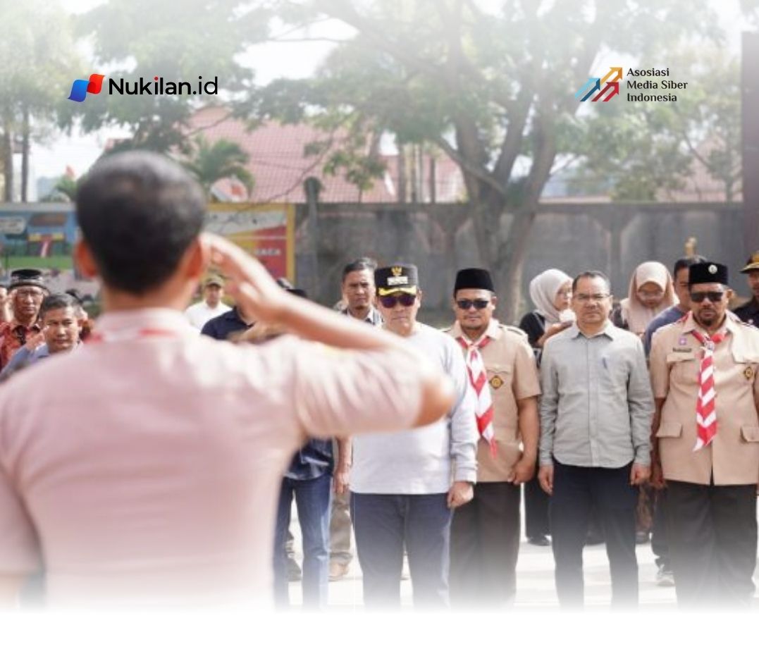 Bupati Aceh Tengah Drs. Haili Yoga, M.Si melepas kontingen Gerakan Pramuka Kwartir Cabang (Kwarcab) Aceh Tengah berlangsung di Lapangan Musara Alun, Takengon, Jumat (7/8/2026). (Foto: For Nukilan)