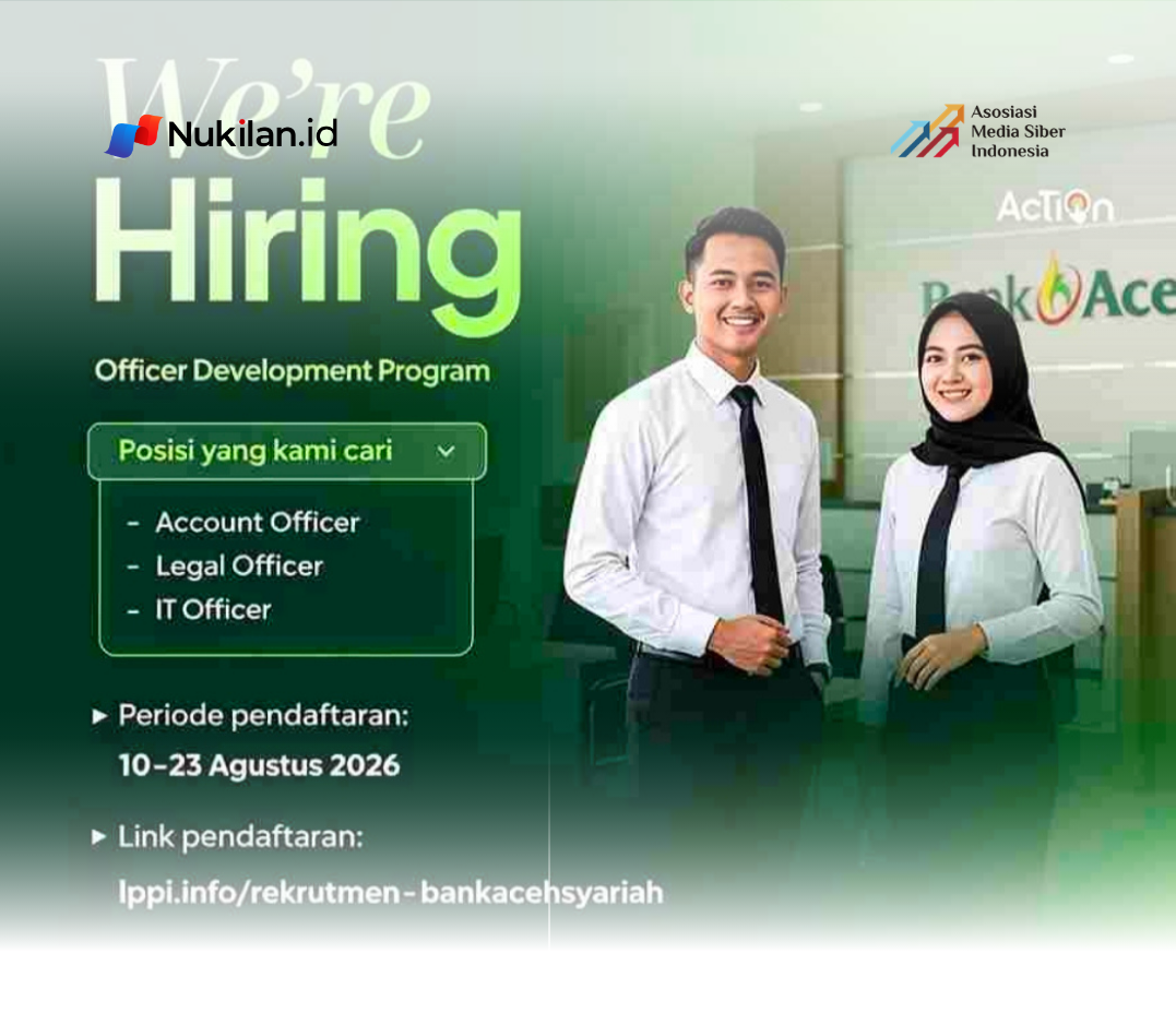 Bank Aceh Syariah kembali membuka kesempatan bagi talenta muda yang ingin mengembangkan karier di sektor perbankan syariah. (FOTO: BAS)