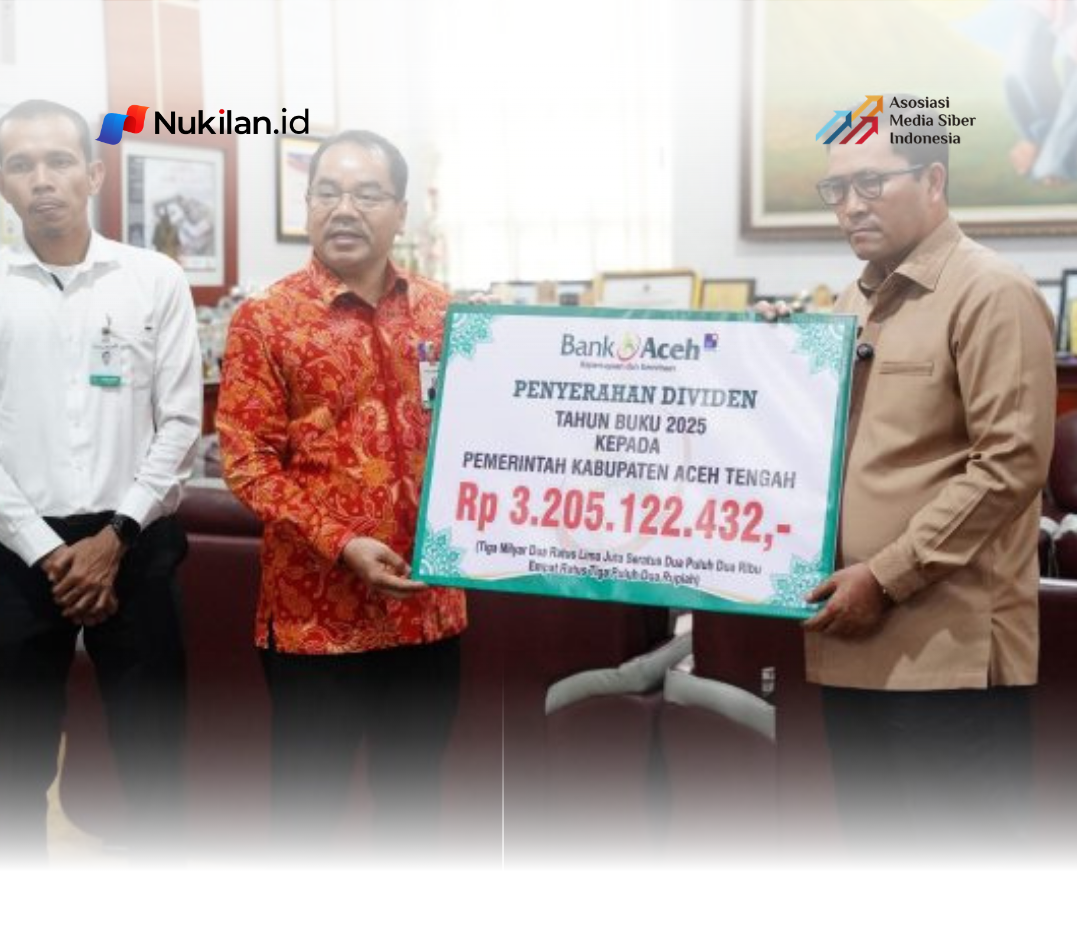 Pemerintah Kabupaten Aceh Tengah menerima dividen dari PT Bank Aceh Syariah Cabang Aceh Tengah untuk Tahun Buku 2025 sebesar Rp3.205.122.432. (FOTO: BAS)