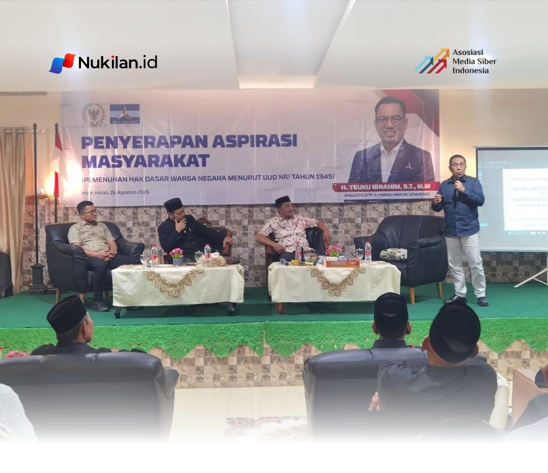 Anggota DPR RI Komisi III Fraksi Partai Demokrat, H.T. Ibrahim, S.T., M.M., menghadiri rapat aspirasi pembentukan Kabupaten Seuramoe Aceh mengemuka dan mulai didorong untuk dikaji secara akademis. Rapat tersebut digelar di Hotel Hijrah, Aceh Besar, Kamis (6/8/2026). (Foto: Ist)