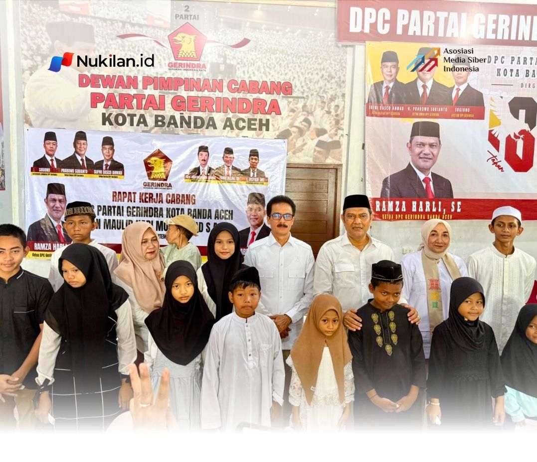 Dewan Pimpinan Cabang (DPC) Partai Gerindra Kota Banda Aceh menggelar Rapat Kerja Cabang (Rakercab) di Kantor DPC Gerindra Kota Banda Aceh, Minggu (20/9/2026). (Foto: For Nukilan)