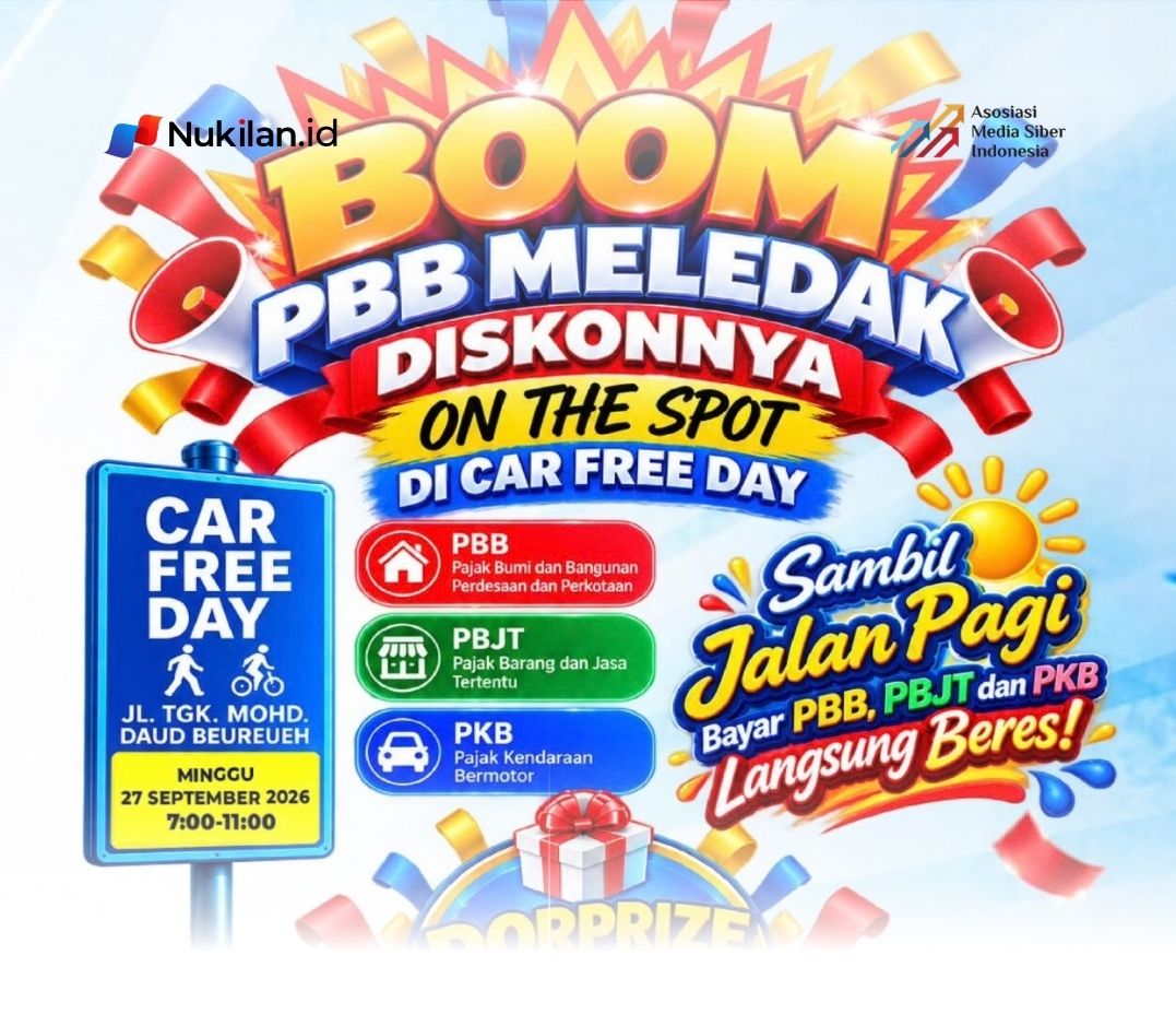 Badan Pengelolaan Keuangan Kota (BPKK) Banda Aceh membuka layanan pembayaran pajak dalam kegiatan Car Free Day (CFD) di Jalan Tgk. Mohd. Daud Bereueh, Banda Aceh, Minggu, 27 September 2026. (Foto: BPKK BANDA ACEH)