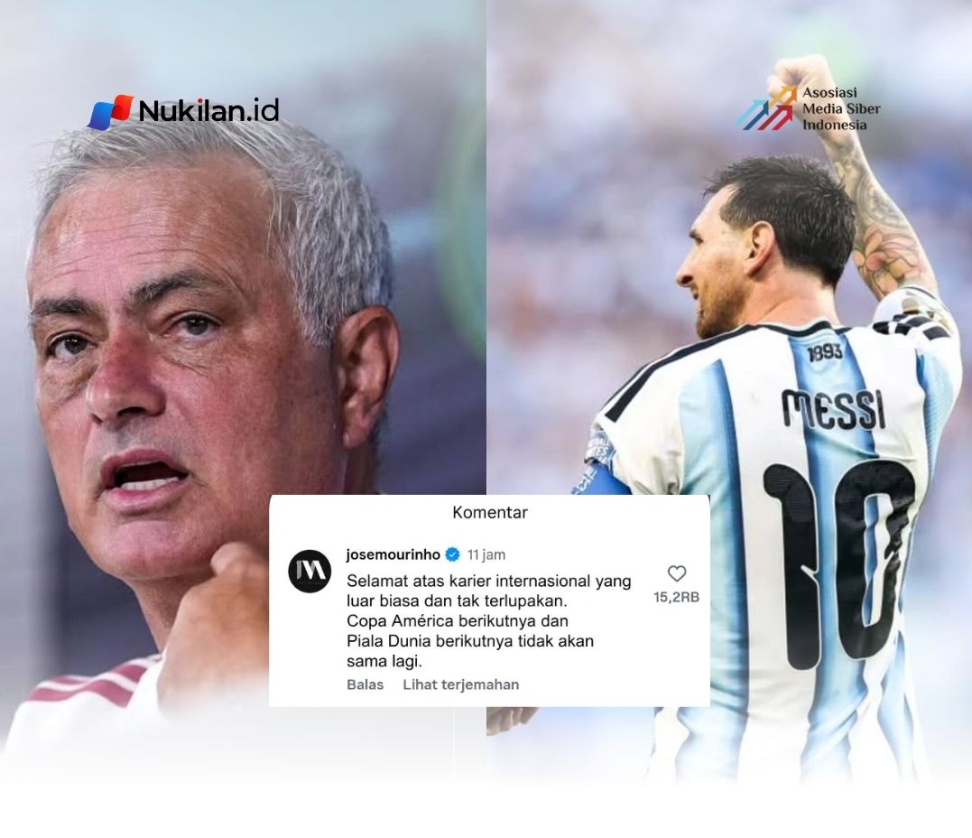 Mourinho Beri Penghormatan untuk Messi Usai Putuskan Pensiun dari Timnas Argentina. (Foto: Nukilan)