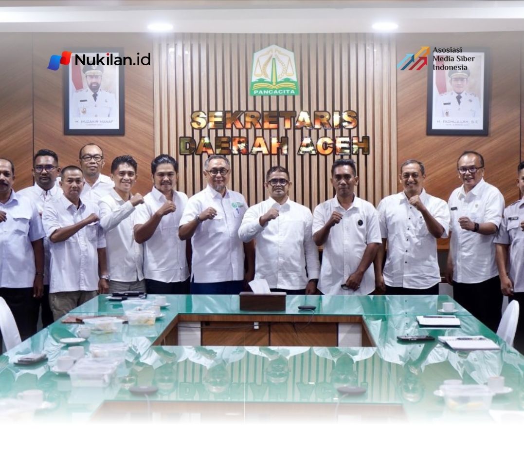 Pelaksana Tugas (Plt.) Sekretaris Daerah Aceh Taufik menerima audiensi Forum Pimpinan Redaksi (Pimred) Multimedia Indonesia-Aceh di Ruang Rapat Plt. Sekda Aceh, Rabu (2/9/2026). (Foto: For Nukilan)