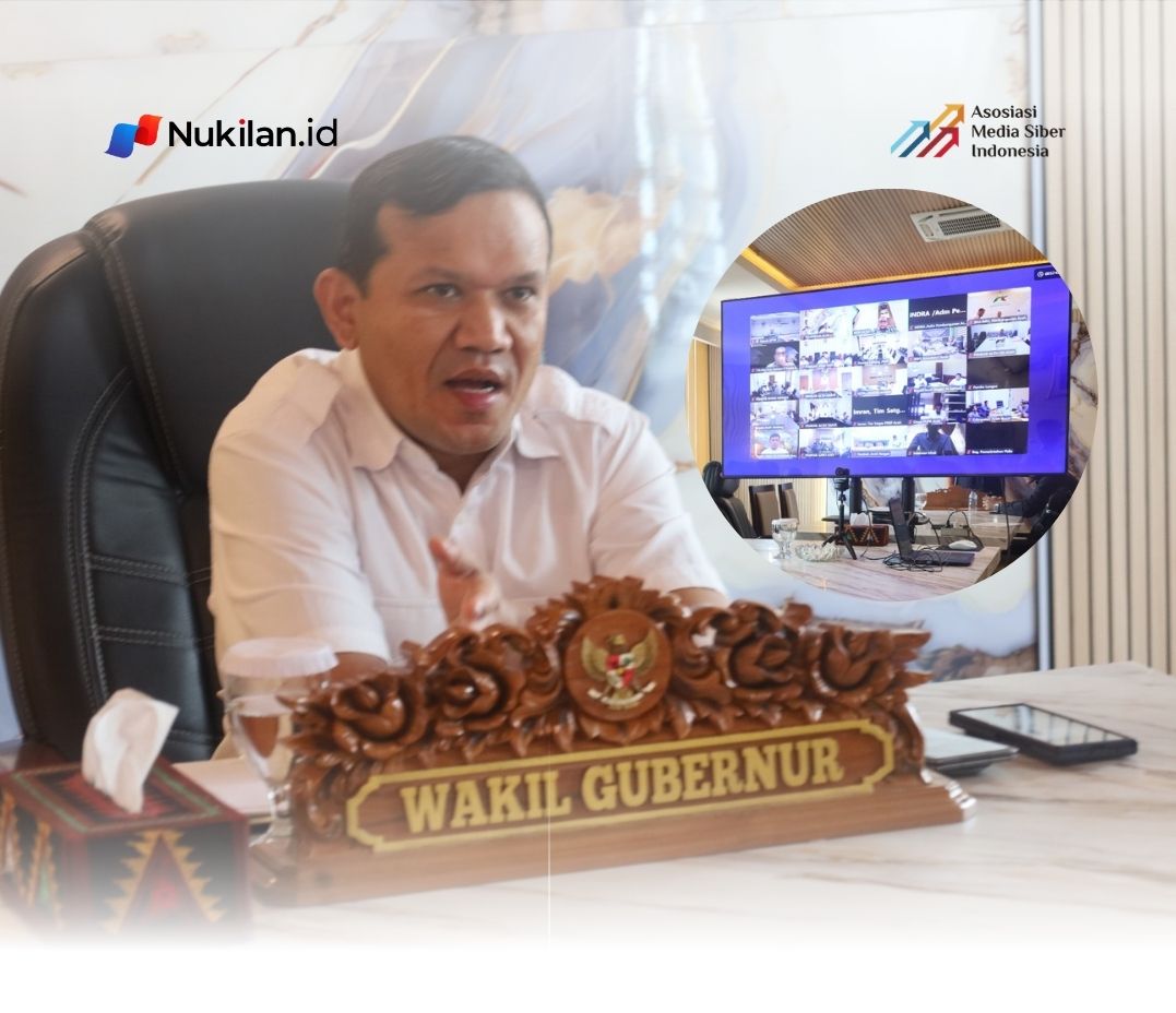 Wakil Gubernur Aceh Fadhlullah (Dek Fadh) saat rapat koordinasi percepatan rehabilitasi dan rekonstruksi pascabencana secara virtual dari Jakarta, Rabu (2/9/2026). (Foto: For Nukilan)