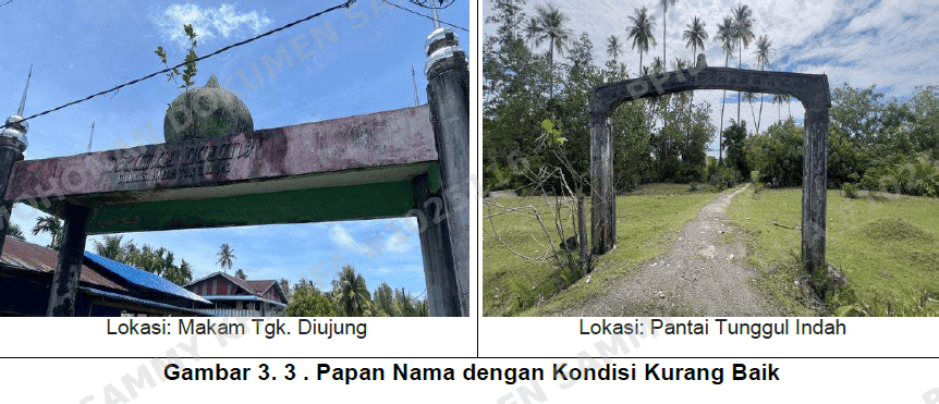 Papan nama wisata di Simeulue dalam kondisi kurang baik. (Foto: Dok BPK RI Perwakilan Aceh)