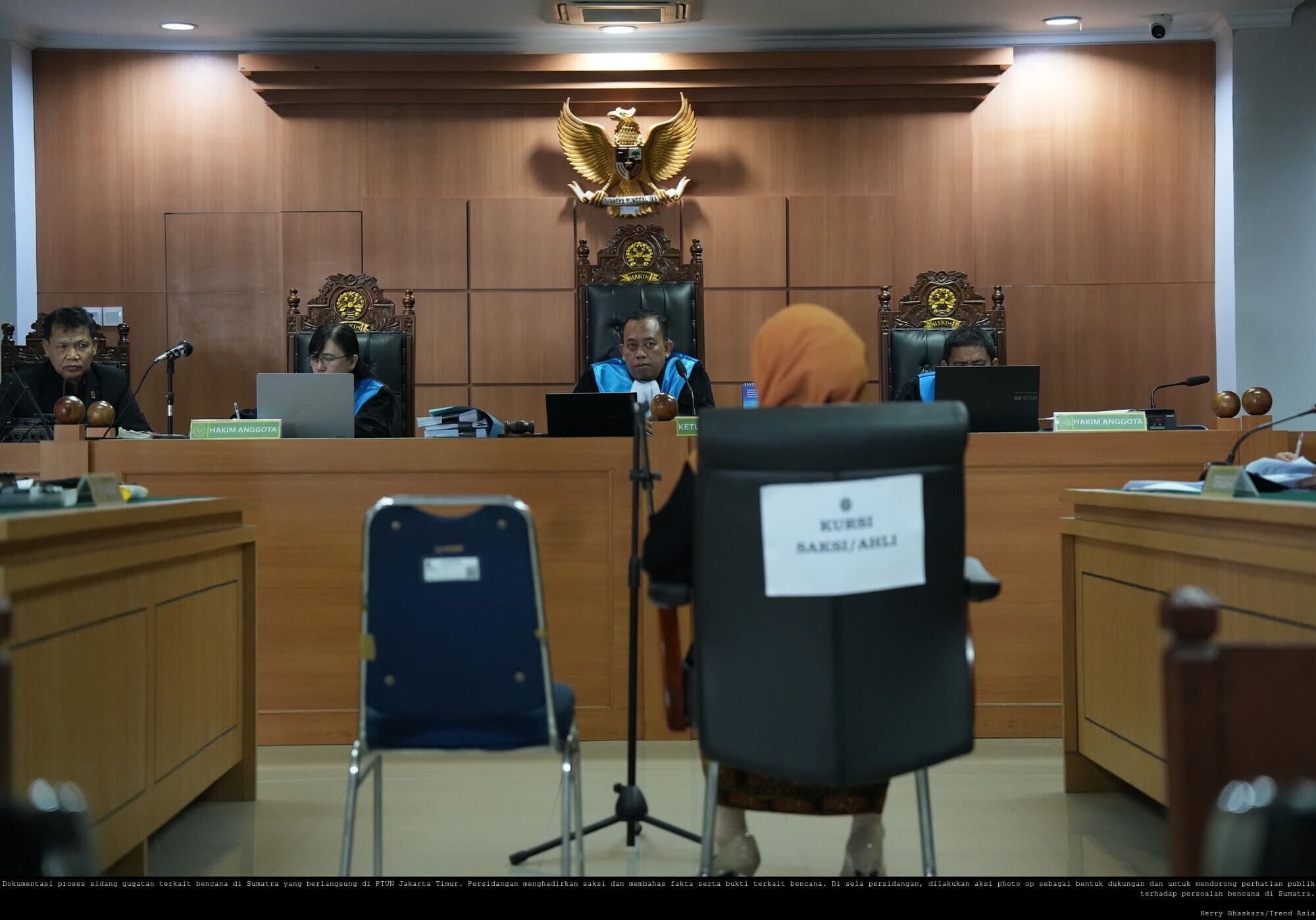 Sidang Gugatan Warga Negara (Citizen Lawsuit/CLS) perkara Nomor 167/G/LH/2026 di Pengadilan Tata Usaha Negara (PTUN) Jakarta, Rabu (16/9/2026). (Foto: Dok Trend Asia)