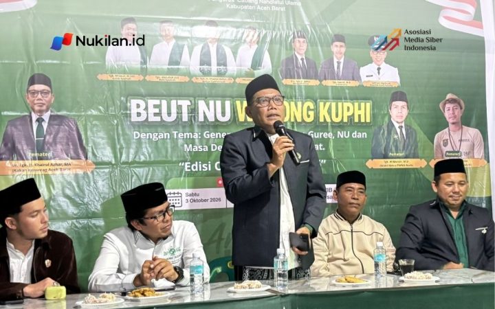 Beut NU Warong Kupi Edisi Oktober yang berlangsung di Warong Kupi Gampong Pancasila, Kuta Padang, Meulaboh, Sabtu, 3 Oktober 2026. (Foto: For Nukilan)