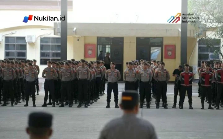 Personel gabungan mengikuti apel kesiapan pengamanan muzakarah ulama di Banda Aceh, Jumat (9/10/2026). (Foto: Bidhumas Polda Aceh)