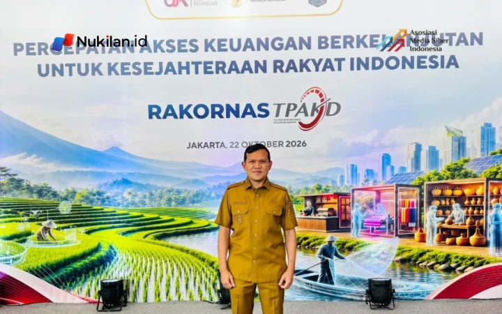 Wakil Gubernur Aceh, Fadhlullah (Dek Fadh), menghadiri Rapat Koordinasi Nasional (Rakornas) Tim Percepatan Akses Keuangan Daerah (TPAKD) Tahun 2026 yang digelar di JIEXPO Convention Centre, Kamis (22/10/2026). (Foto: For Nukilan)