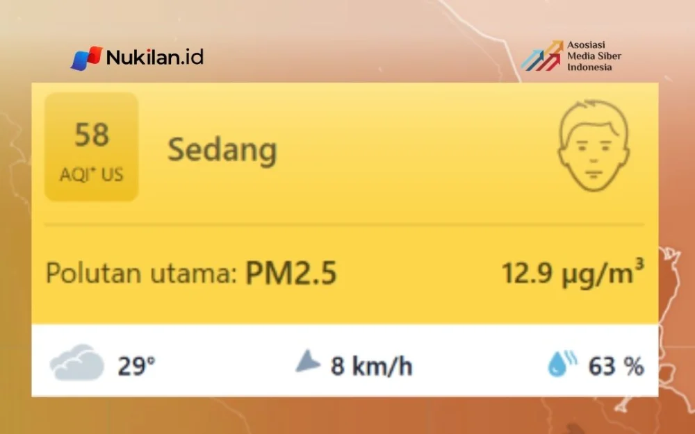 Tangkapan layar kualitas udara di Kota Langsa, Aceh pada situs iqair.com. (Foto: Tangkapan layar/Nukilan)