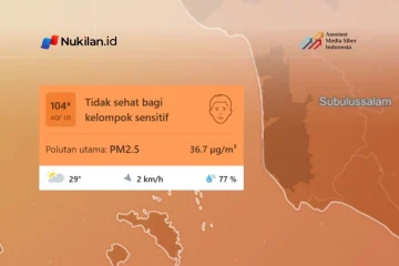 Tangkapan layar kualitas udara di Aceh Singkil dan Subulussalam, Aceh, pada situs iqair.com. (Foto: Tangkapan layar/Nukilan)
