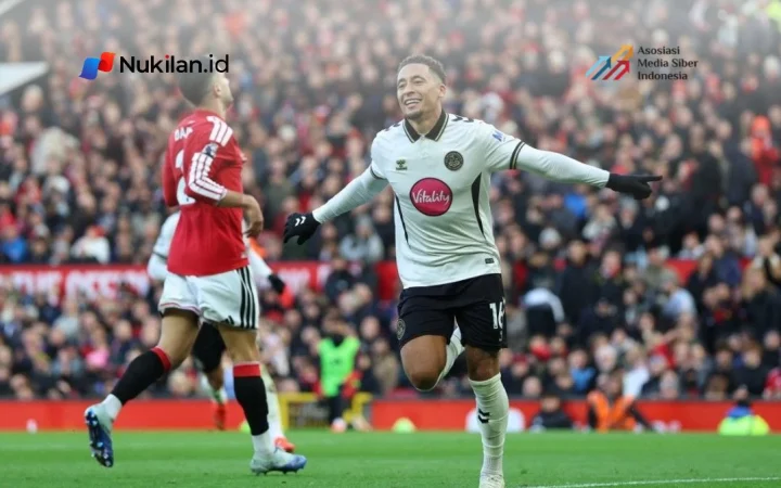 Selebrasi Marcus Tavernier setelah mencetak gol dalam pertandingan sepak bola Liga Inggris Manchester United vs Bournemouth di Old Trafford di Manchester, barat laut Inggris, pada 25 Oktober 2026. (Foto: Darren Staples / AFP)
