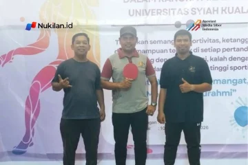 Fakultas Ilmu Sosial dan Ilmu Politik (FISIP) Universitas Syiah Kuala (USK) berhasil meraih posisi runner-up Tunggal Putra pada cabang olahraga tenis meja dalam rangkaian peringatan Milad USK ke-65. (FOTO: FOR NUKILAN)