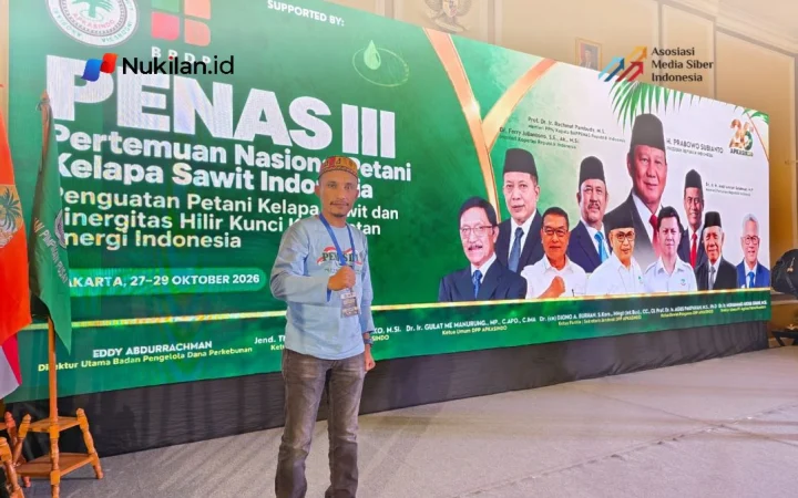 Pelaksana Tugas (Plt.) Ketua DPD Asosiasi Petani Kelapa Sawit Indonesia (APKASINDO) Aceh Selatan, Adi Darmawan, S.Sos., menghadiri Pertemuan Nasional Petani Kelapa Sawit Indonesia (PENAS) III yang berlangsung di Hotel Menara Peninsula, Jakarta, Rabu (28/10/2026). (Foto: For Nukilan)