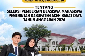 Pengumuman beasiswa bagi mahasiswa Abdya berprestasi dan kurang mampu untuk jenjang pendidikan sarjana (S1), magister (S2), dan doktor (S3). (Foto: Dok BKPSDM Abdya)