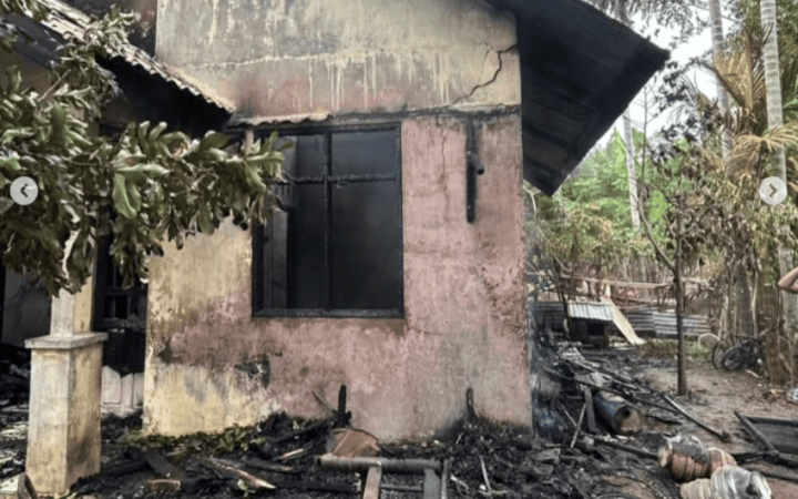 Kebakaran rumah di Peukan Bada, Aceh Besar. (Foto: IG Damkar Banda Aceh)