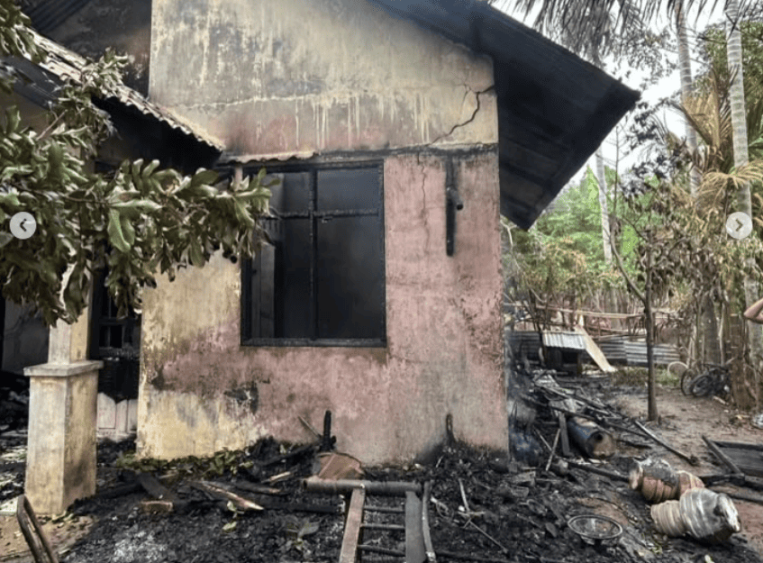 Kebakaran rumah di Peukan Bada, Aceh Besar. (Foto: IG Damkar Banda Aceh)