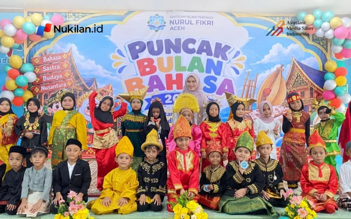 Mengenal Indonesia bukan sekadar menghafal nama daerah, tetapi belajar menghargai keberagaman dan memahami makna persatuan. Semangat inilah yang mewarnai peringatan Bulan Bahasa 2026 di SDIT Nurul Fikri Aceh, Kamis (29/10/2026). (Foto: For Nukilan)